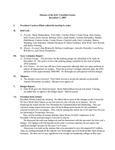Minutes of the KSU Classified Senate December 2, 2009  I.