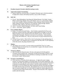 Minutes of the K-State Classified Senate April 1, 2009  I.
