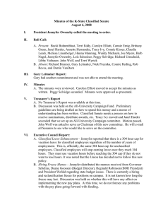 Minutes of the K-State Classified Senate August 6, 2008  I.
