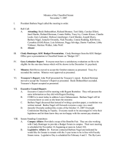 Minutes of the Classified Senate November 7, 2007 I.