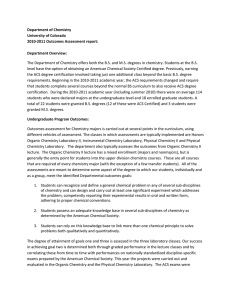 Department of Chemistry University of Colorado 2010-2011 Outcomes Assessment report: