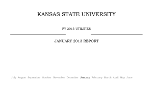 KANSAS STATE UNIVERSITY JANUARY 2013 REPORT FY 2013 UTILITIES July August