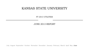 KANSAS STATE UNIVERSITY JUNE 2013 REPORT FY 2013 UTILITIES July August