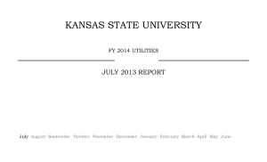 KANSAS STATE UNIVERSITY JULY 2013 REPORT FY 2014 UTILITIES July