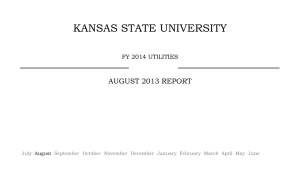 KANSAS STATE UNIVERSITY AUGUST 2013 REPORT FY 2014 UTILITIES July