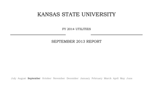 KANSAS STATE UNIVERSITY SEPTEMBER 2013 REPORT FY 2014 UTILITIES July August
