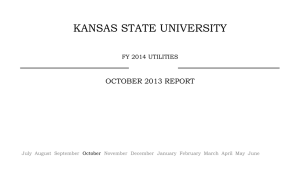 KANSAS STATE UNIVERSITY OCTOBER 2013 REPORT FY 2014 UTILITIES July August September