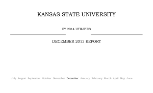 KANSAS STATE UNIVERSITY DECEMBER 2013 REPORT FY 2014 UTILITIES