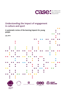 Understanding the impact of engagement in culture and sport