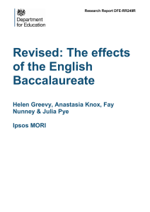 Revised: The effects of the English Baccalaureate