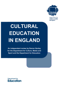 CULTURAL EDUCATION IN ENGLAND