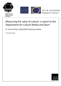 Measuring the value of culture: a report to the