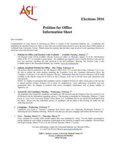 Elections 2016  Petition for Office Information Sheet