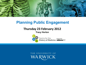 Planning Public Engagement Thursday 23 February 2012 Tracy Horton