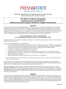 AY 2016-17 Call For Proposals Assessing Core Competencies in O