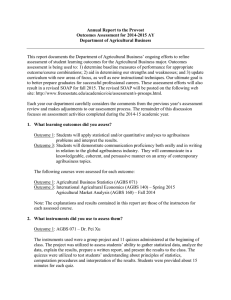 Annual Report to the Provost Outcomes Assessment for 2014-2015 AY