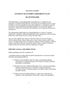 STUDENT OUTCOMES ASSESMENT PLAN BA IN ENGLISH
