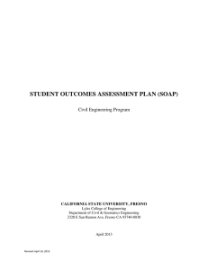 STUDENT OUTCOMES ASSESSMENT PLAN (SOAP) Civil Engineering Program  CALIFORNIA STATE UNIVERSITY, FRESNO