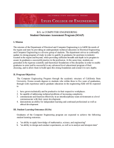 B.S. in COMPUTER ENGINEERING Student Outcomes Assessment Program (SOAP)