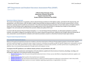 DPT Department and Student Outcomes Assessment Plan (SOAP)