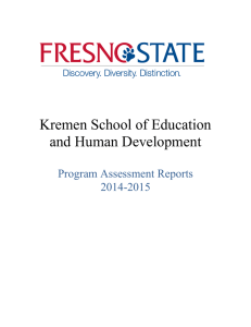 Kremen School of Education and Human Development  Program Assessment Reports