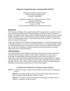 Student Learning Outcomes Assessment Plan (SOAP)