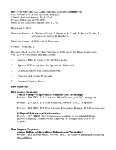 MINUTES, UNDERGRADUATE CURRICULUM SUBCOMMITTEE CALIFORNIA STATE UNIVERSITY, FRESNO