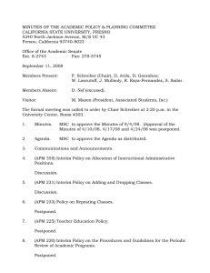 MINUTES OF THE ACADEMIC POLICY &amp; PLANNING COMMITTEE
