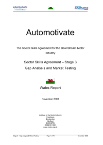 Automotivate  Sector Skills Agreement – Stage 3 Gap Analysis and Market Testing