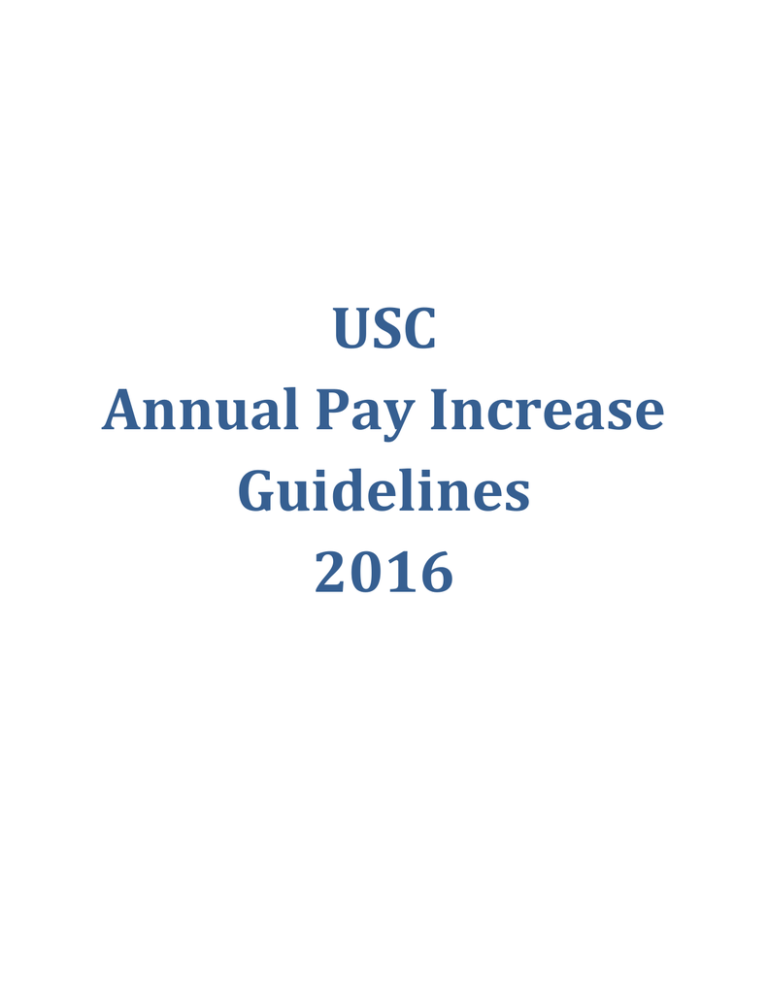 USC Annual Pay Increase Guidelines