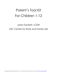 Parent’s Tool Kit For Children 1-12  Jason Sackett, LCSW