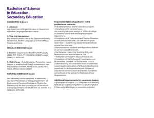 Bachelor of Science in Education - Secondary Education