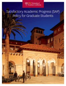 Satisfactory Academic Progress (SAP) Policy for Graduate Students 1