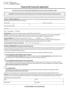 Financial Aid Consortium Application Host School: SECTION 1: STUDENT INFORMATION