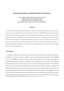 Introducing Snapshots to Database Pointer Transactions