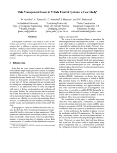 Data Management Issues in Vehicle Control Systems: a Case Study