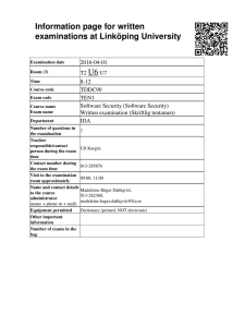 Information page for written examinations at Linköping University U6