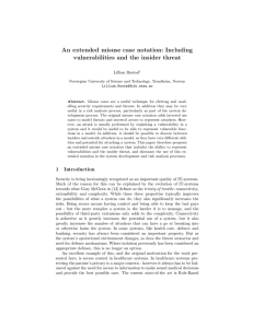 An extended misuse case notation: Including vulnerabilities and the insider threat