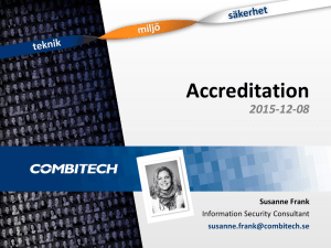 Accreditation 2015-12-08 Susanne Frank Information Security Consultant