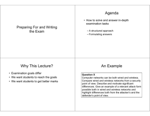 Agenda Why This Lecture? An Example Preparing For and Writing