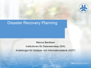 Disaster Recovery Planning