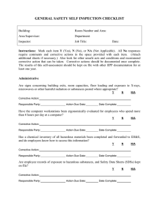 GENERAL SAFETY SELF INSPECTION CHECKLIST