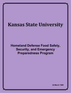 Kansas State University Homeland Defense Food Safety, Security, and Emergency Preparedness Program