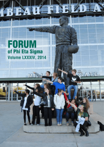 FORUM of Phi Eta Sigma Volume LXXXIV, 2014