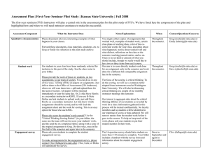 Assessment Plan | First-Year Seminar Pilot Study | Kansas State...