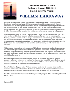 WILLIAM HARDAWAY  Division of Student Affairs Hallmark Awards 2012-2013