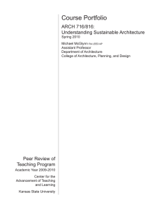 Course Portfolio ARCH 716/816: Understanding Sustainable Architecture