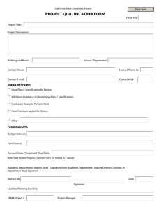 PROJECT QUALIFICATION FORM