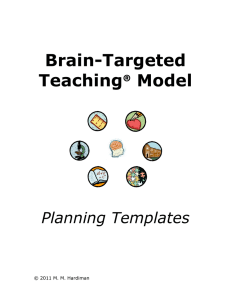 Brain-Targeted Teaching® Model  Planning Templates