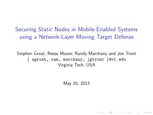 Securing Static Nodes in Mobile-Enabled Systems sgroat,